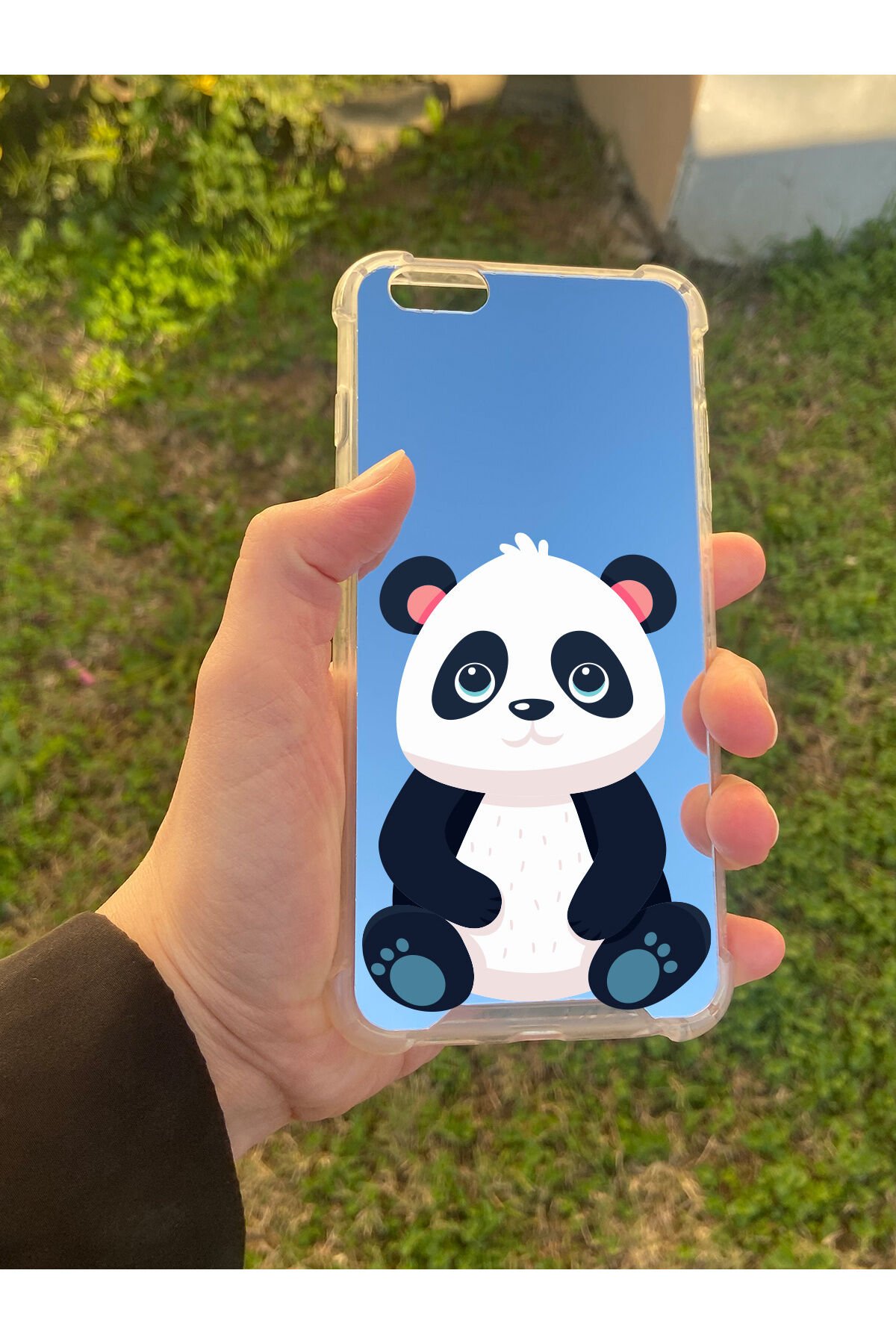 İphone 6 Plus Uyumlu Aynalı Poncik Desenli Darbe Kamera Korumalı Silikon Telefon Kılıfı