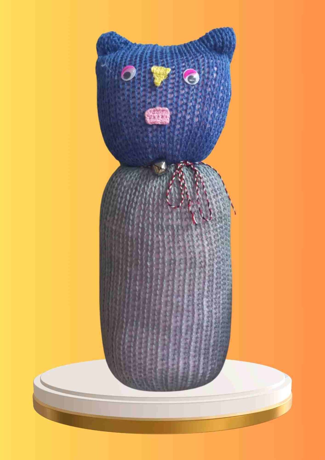 Tıkırık Örgü Yastık Uyku ve Oyun Arkadaşı Cingöz - 35 cm