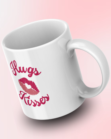 Hugs Kisses Tasarım Seramik 350 Ml Kupa Bardak