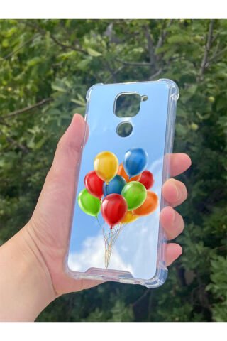 Xiaomi Redmi Note 9 Uyumlu Aynalı Balon Desenli Darbe Kamera Korumalı Silikon Telefon Kılıfı