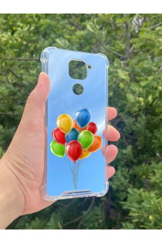 Xiaomi Redmi Note 9 Uyumlu Aynalı Balon Desenli Darbe Kamera Korumalı Silikon Telefon Kılıfı