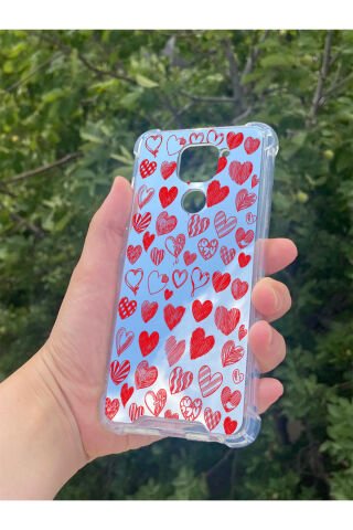 Xiaomi Redmi Note 9 Uyumlu Aynalı Kalp Desenli Darbe Kamera Korumalı Silikon Telefon Kılıfı