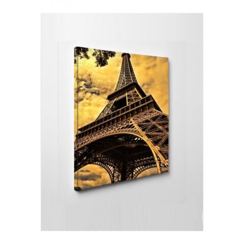 Kanvas Tablo Eyfel Kulesi Nostaljik Led Işıklı - 70 x 100 cm