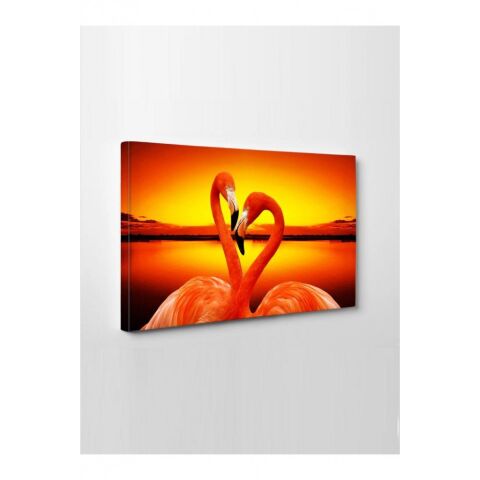 Kanvas Tablo Flamingo (Harika Bir Hediyelik) Led Işıklı - 70 x 100 cm