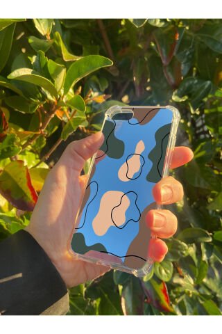 İphone SE 2020 Uyumlu Aynalı Dalga Desenli Darbe Kamera Korumalı Silikon Telefon Kılıfı