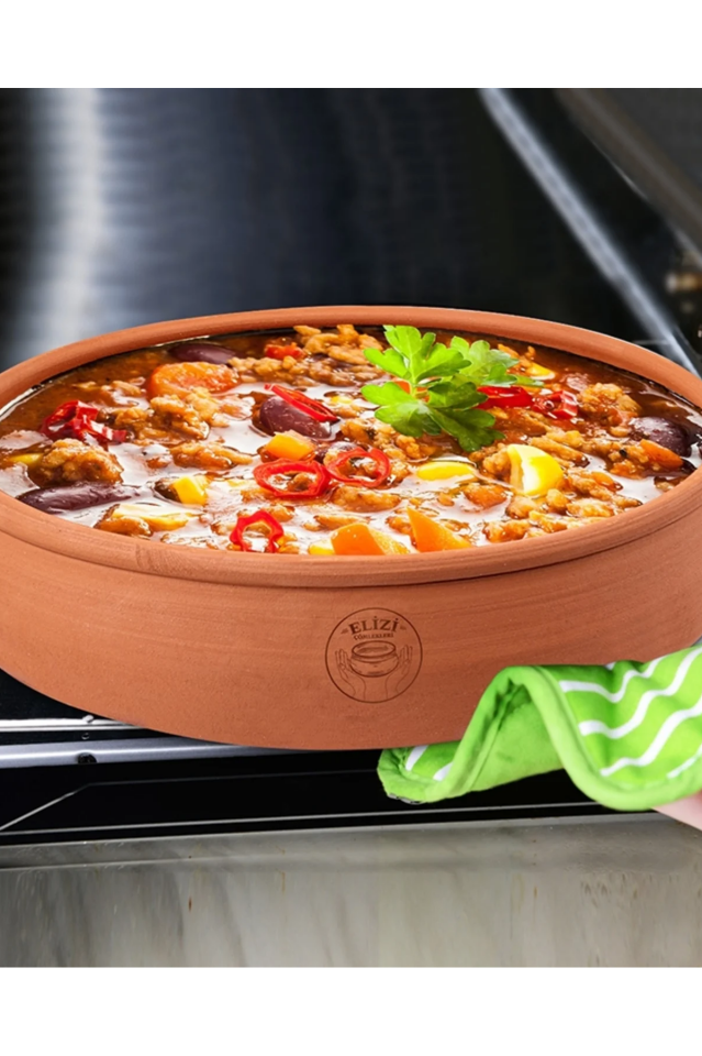 El Yapımı Toprak Tepsi Orta Boy 32x9 Cm Royaleks-EL-209