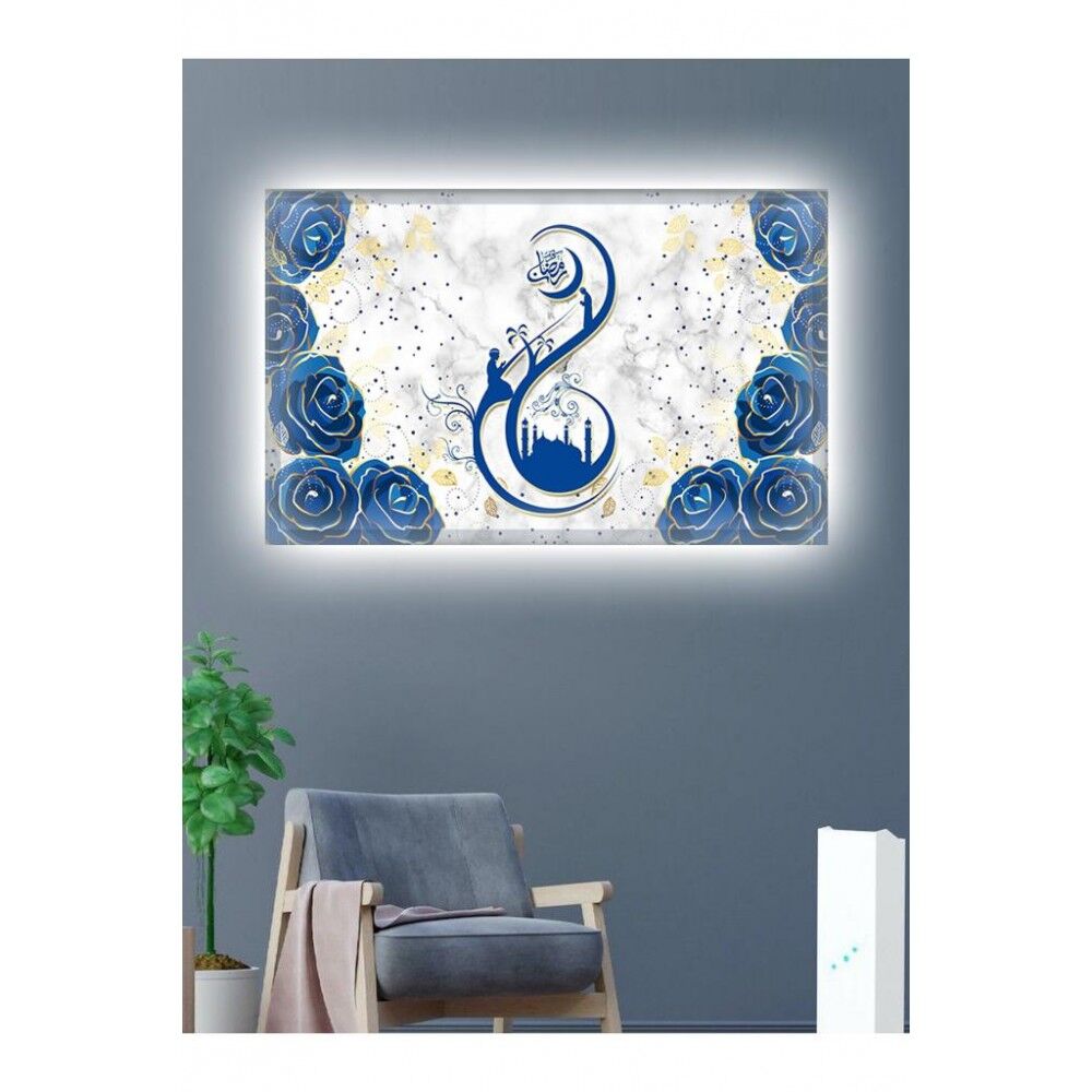 Kanvas Tablo İslami Dekoratif Led Işıklı - 70 x 100 cm