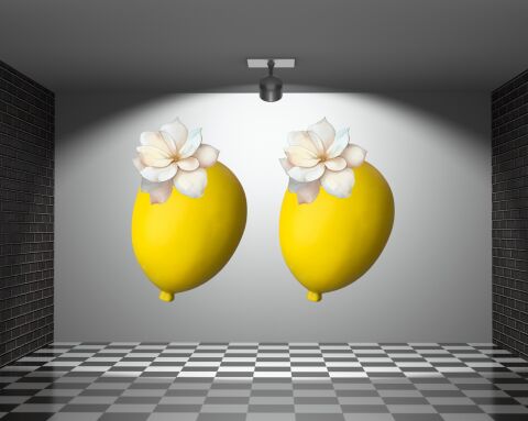 Duvar Dekorasyon Balon Bahçe 2 Büyük Boy Sarı