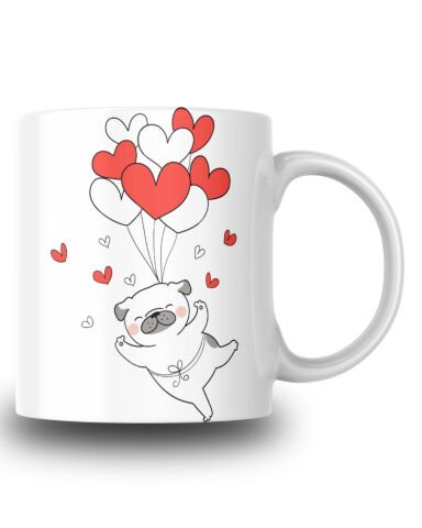 Sevimli Köpek Tasarım Seramik 350 Ml Kupa Bardak