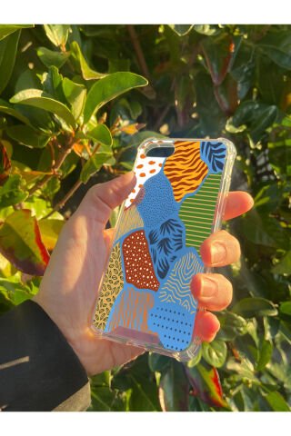 İphone SE 2020 Uyumlu Aynalı Karışık Desenli Darbe Kamera Korumalı Silikon Telefon Kılıfı