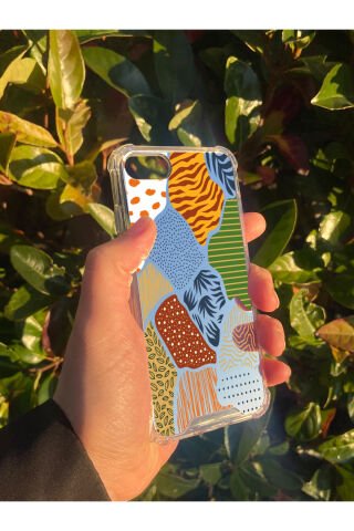 İphone SE 2020 Uyumlu Aynalı Karışık Desenli Darbe Kamera Korumalı Silikon Telefon Kılıfı