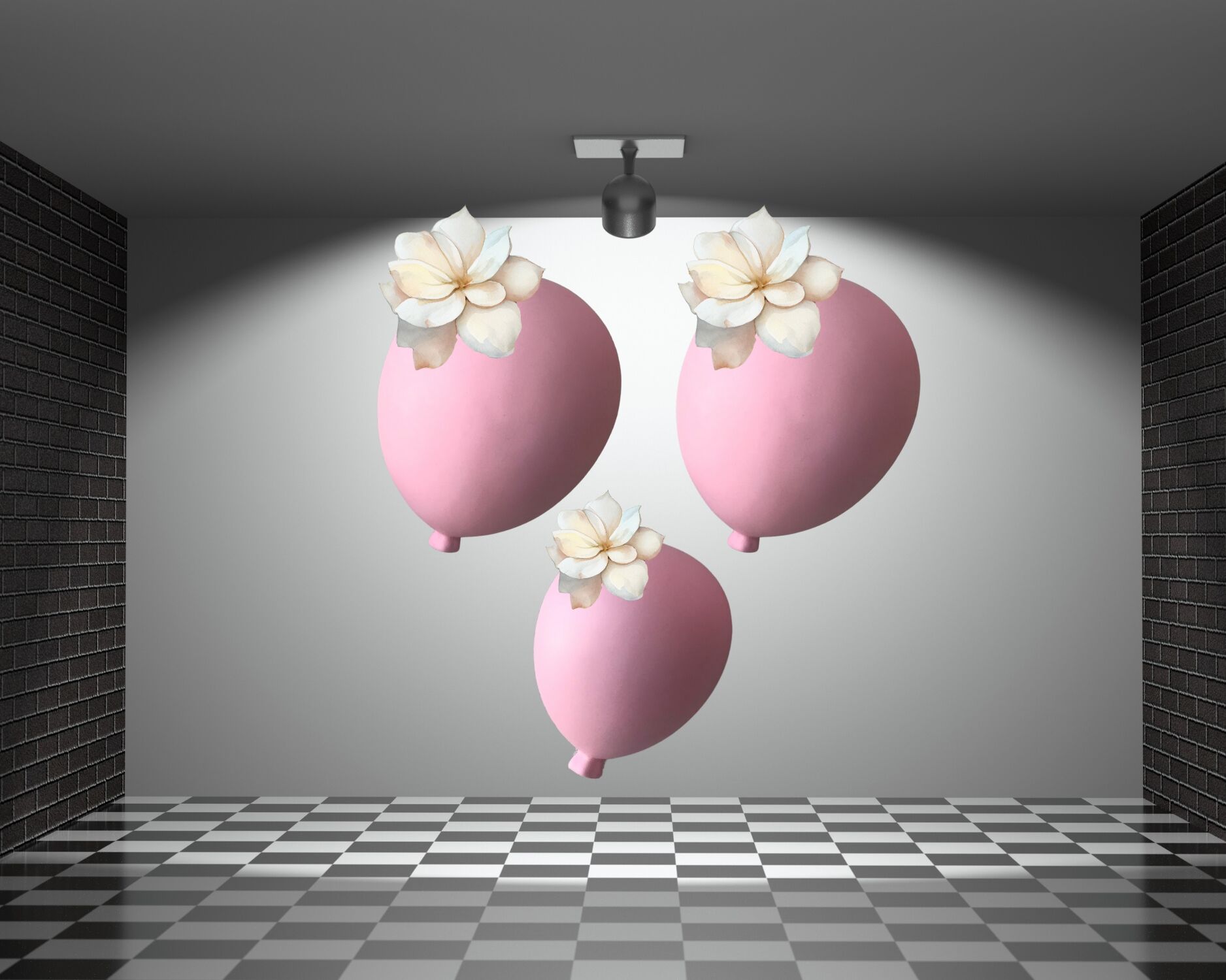 Duvar Dekorasyon Balon Bahçe 2 Büyük Pembe 1 Küçük Boy Pembe 3’lü
