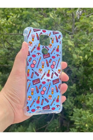Xiaomi Redmi Note 9 Uyumlu Aynalı Makyaj Desenli Darbe Kamera Korumalı Silikon Telefon Kılıfı