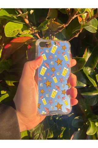 İphone SE 2020 Uyumlu Aynalı Limonata Desenli Darbe Kamera Korumalı Silikon Telefon Kılıfı