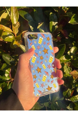 İphone SE 2020 Uyumlu Aynalı Limonata Desenli Darbe Kamera Korumalı Silikon Telefon Kılıfı