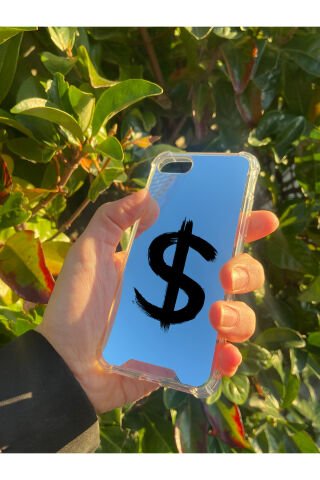 İphone SE 2020 Uyumlu Aynalı Dollar Desenli Darbe Kamera Korumalı Silikon Telefon Kılıfı