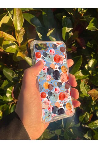 İphone SE 2020 Uyumlu Aynalı Halka Desenli Darbe Kamera Korumalı Silikon Telefon Kılıfı