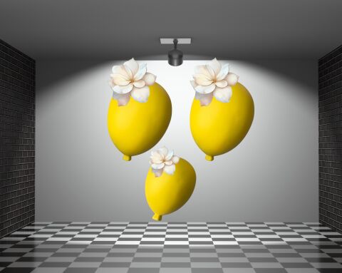 Duvar Dekorasyon Balon Bahçe 2 Büyük Sarı 1 Küçük Boy Sarı 3’lü