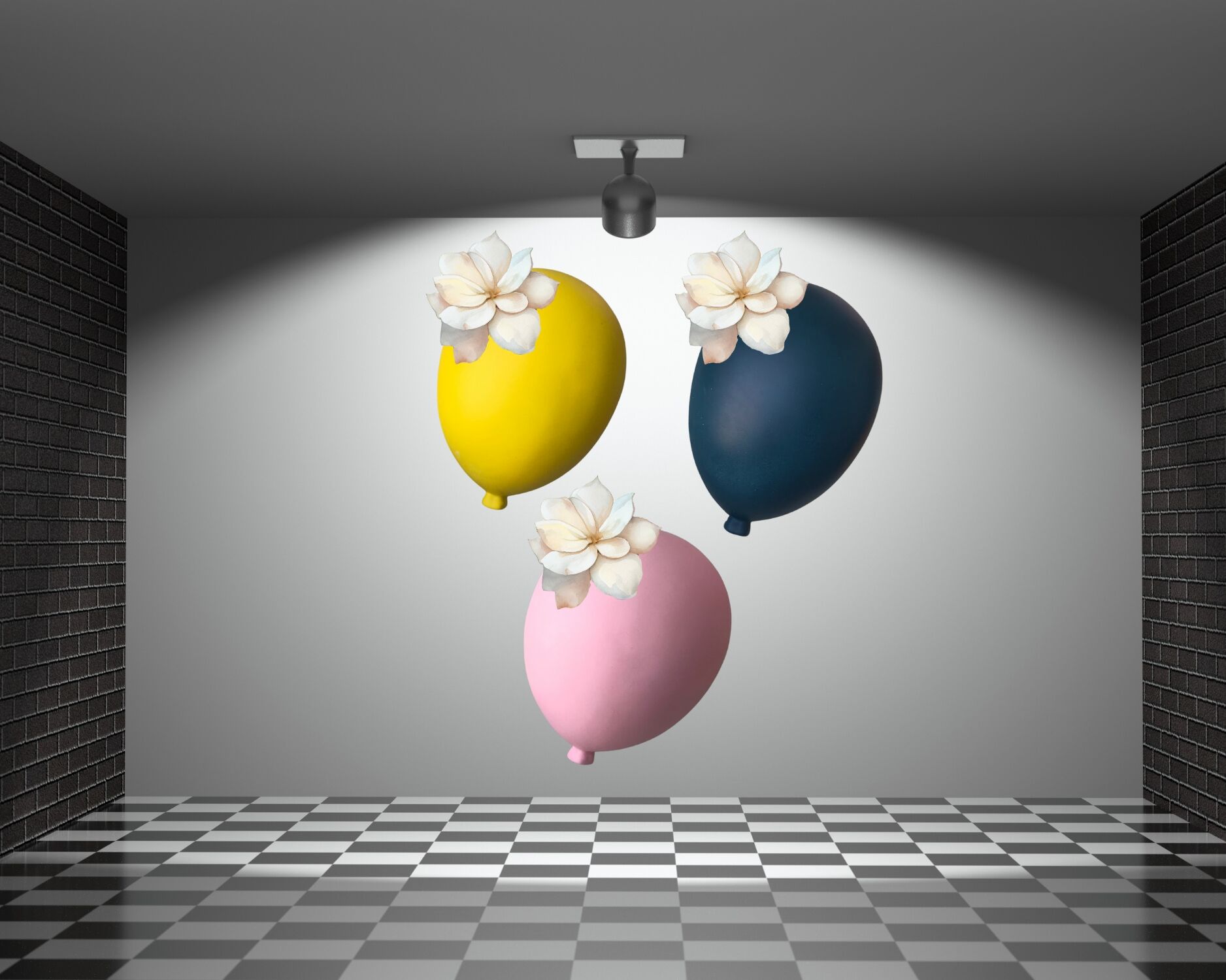 Duvar Dekorasyon Balon Bahçe 3 Küçük Boy Renkli