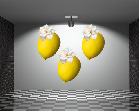 Duvar Dekorasyon Balon Bahçe 3 Küçük Boy Sarı