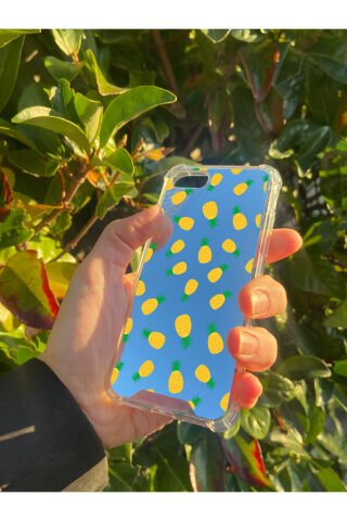 İphone SE 2020 Uyumlu Aynalı Ananas Desenli Darbe Kamera Korumalı Silikon Telefon Kılıfı