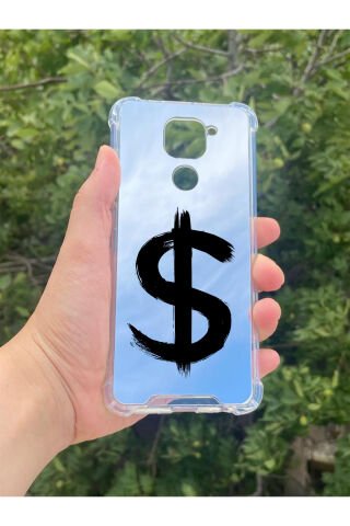 Xiaomi Redmi Note 9 Uyumlu Aynalı Dolar Desenli Darbe Kamera Korumalı Silikon Telefon Kılıfı