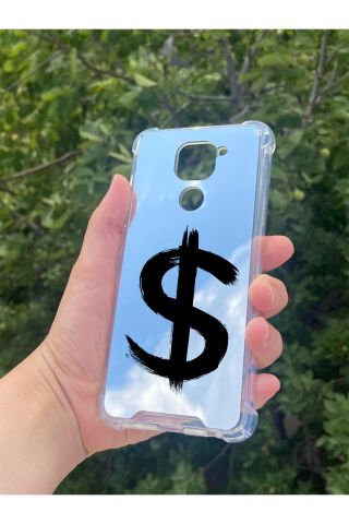 Xiaomi Redmi Note 9 Uyumlu Aynalı Dolar Desenli Darbe Kamera Korumalı Silikon Telefon Kılıfı