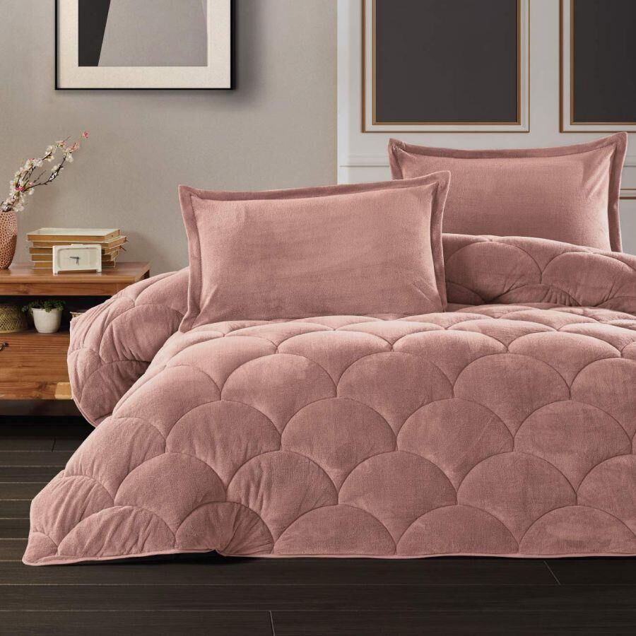 Çift Kişilik Welsoft Yorgan Fluffy V7 Somon