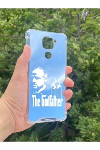Xiaomi Redmi Note 9 Uyumlu Aynalı GodFather Desenli Darbe Kamera Korumalı Silikon Telefon Kılıfı