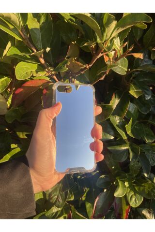 İphone SE 2020 Uyumlu Aynalı Düz Desenli Darbe Kamera Korumalı Silikon Telefon Kılıfı