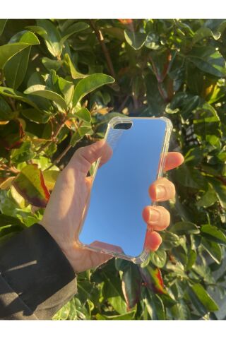 İphone SE 2020 Uyumlu Aynalı Düz Desenli Darbe Kamera Korumalı Silikon Telefon Kılıfı