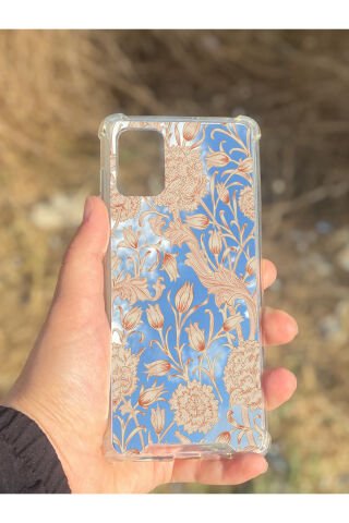 Samsung Galaxy A71 Uyumlu Aynalı Lale Desenli Darbe Kamera Korumalı Silikon Telefon Kılıfı