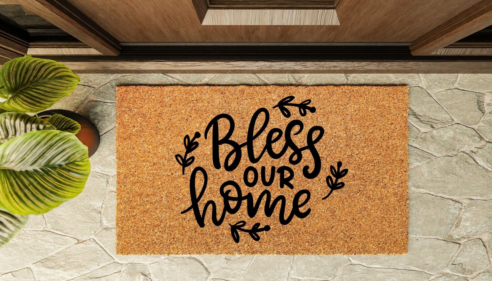 Kapı Önü Paspası Özel Tasarım Koko Model Bless Our Home PK-1523