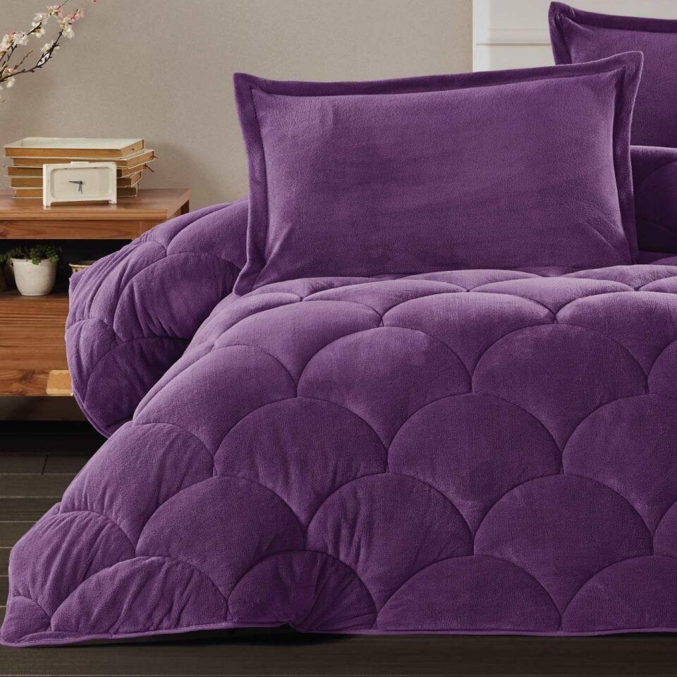 Tek Kişilik Welsoft Yorgan Fluffy V5 Mor
