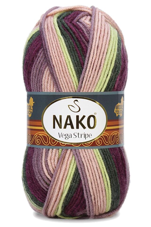 Vega Stripe Premium Akrilik El Örgü İpi Yünü No: 82414