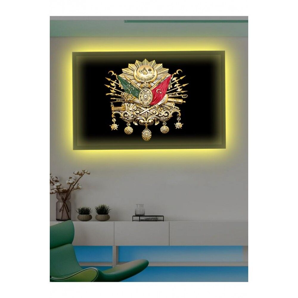 Kanvas Tablo Osmanlı Amblemi Led Işıklı - 70 x 100 cm