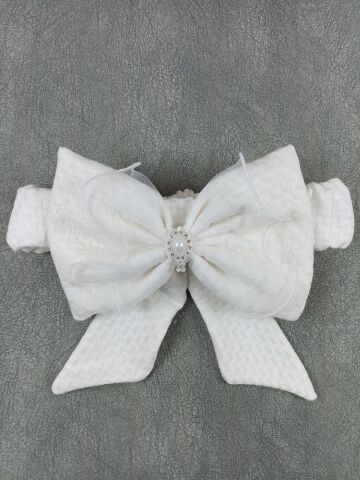 Yenidoğan Kumru Soft Cotton Taç Nakışlı Trilüks Kundak Bebek Battaniyesi