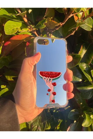 İphone SE Uyumlu Aynalı Filistin Desenli Darbe Kamera Korumalı Silikon Telefon Kılıfı