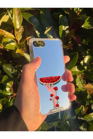 İphone SE Uyumlu Aynalı Filistin Desenli Darbe Kamera Korumalı Silikon Telefon Kılıfı