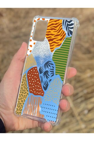 Samsung Galaxy A71 Uyumlu Aynalı Renkli Leopar Desenli Darbe Kamera Korumalı Silikon Telefon Kılıfı