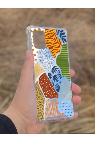 Samsung Galaxy A71 Uyumlu Aynalı Renkli Leopar Desenli Darbe Kamera Korumalı Silikon Telefon Kılıfı
