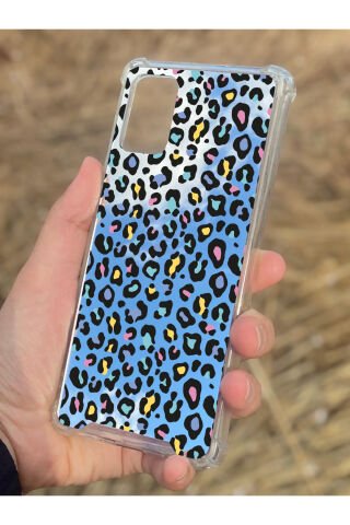 Samsung Galaxy A71 Uyumlu Aynalı Leopar Desenli Darbe Kamera Korumalı Silikon Telefon Kılıfı