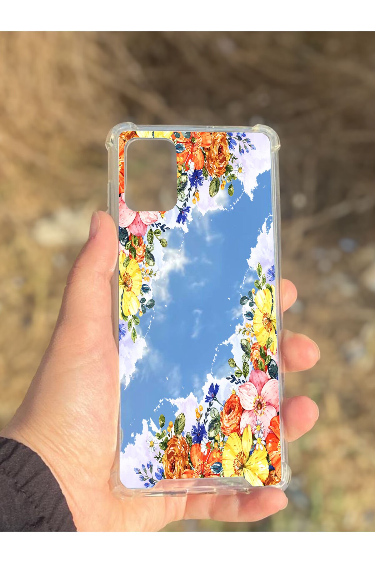 Samsung Galaxy A71 Uyumlu Aynalı Rengarenk Desenli Darbe Kamera Korumalı Silikon Telefon Kılıfı