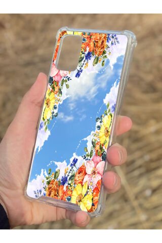 Samsung Galaxy A71 Uyumlu Aynalı Rengarenk Desenli Darbe Kamera Korumalı Silikon Telefon Kılıfı