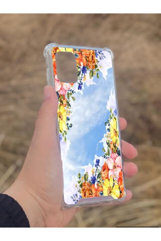 Samsung Galaxy A71 Uyumlu Aynalı Rengarenk Desenli Darbe Kamera Korumalı Silikon Telefon Kılıfı