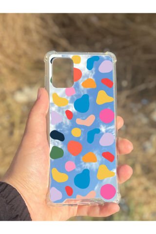 Samsung Galaxy A71 Uyumlu Aynalı Benek Desenli Darbe Kamera Korumalı Silikon Telefon Kılıfı