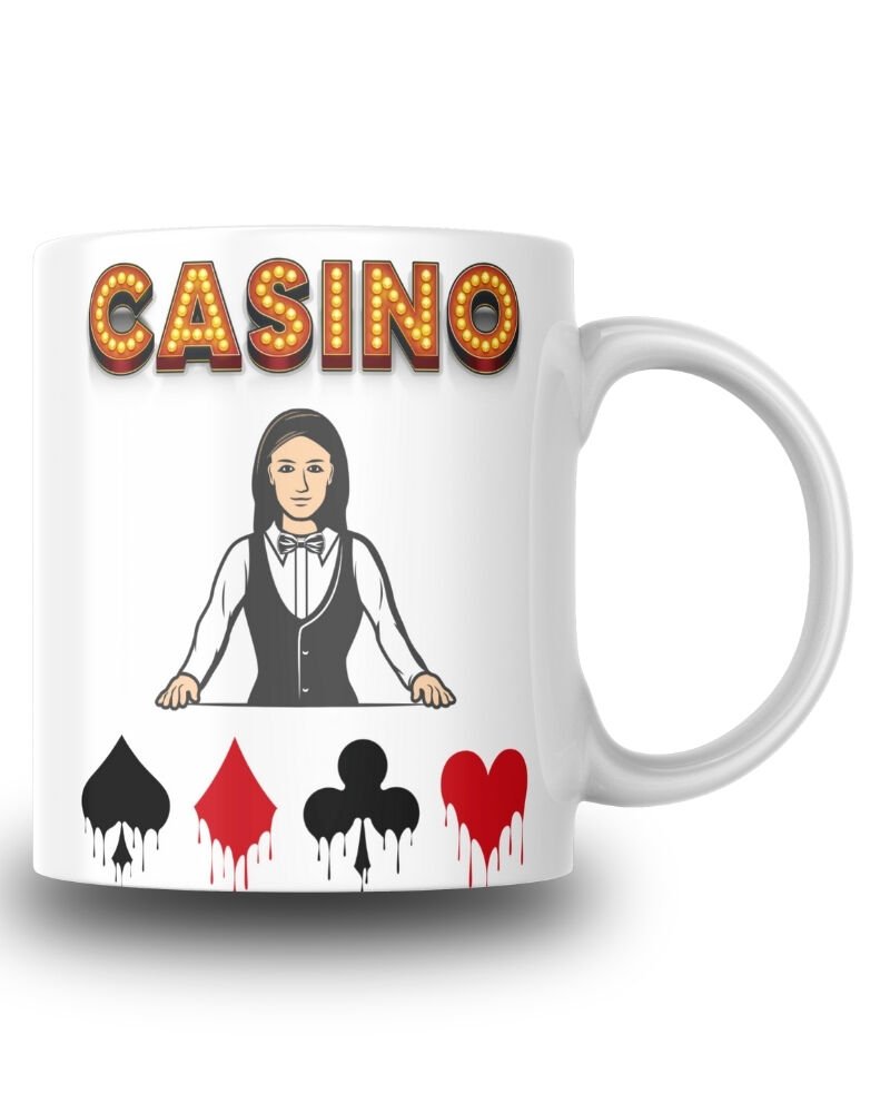 Casino Temalı Tasarım Seramik 350 Ml Kupa Bardak