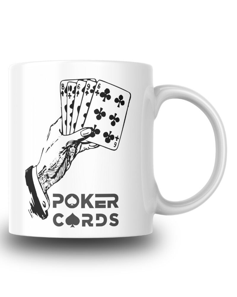 Poker Cards Tasarım Seramik 350 Ml Kupa Bardak