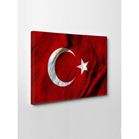 Kanvas Tablo Türk Bayrağı (Ay Yıldız) Led Işıklı - 70 x 100 cm