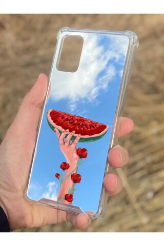 Samsung Galaxy A71 Uyumlu Aynalı Palestine Desenli Darbe Kamera Korumalı Silikon Telefon Kılıfı